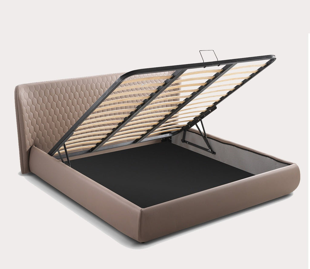 Agoura Leather Upholstered Storage Bed