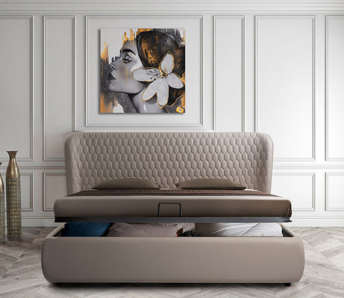 Agoura Leather Upholstered Storage Bed