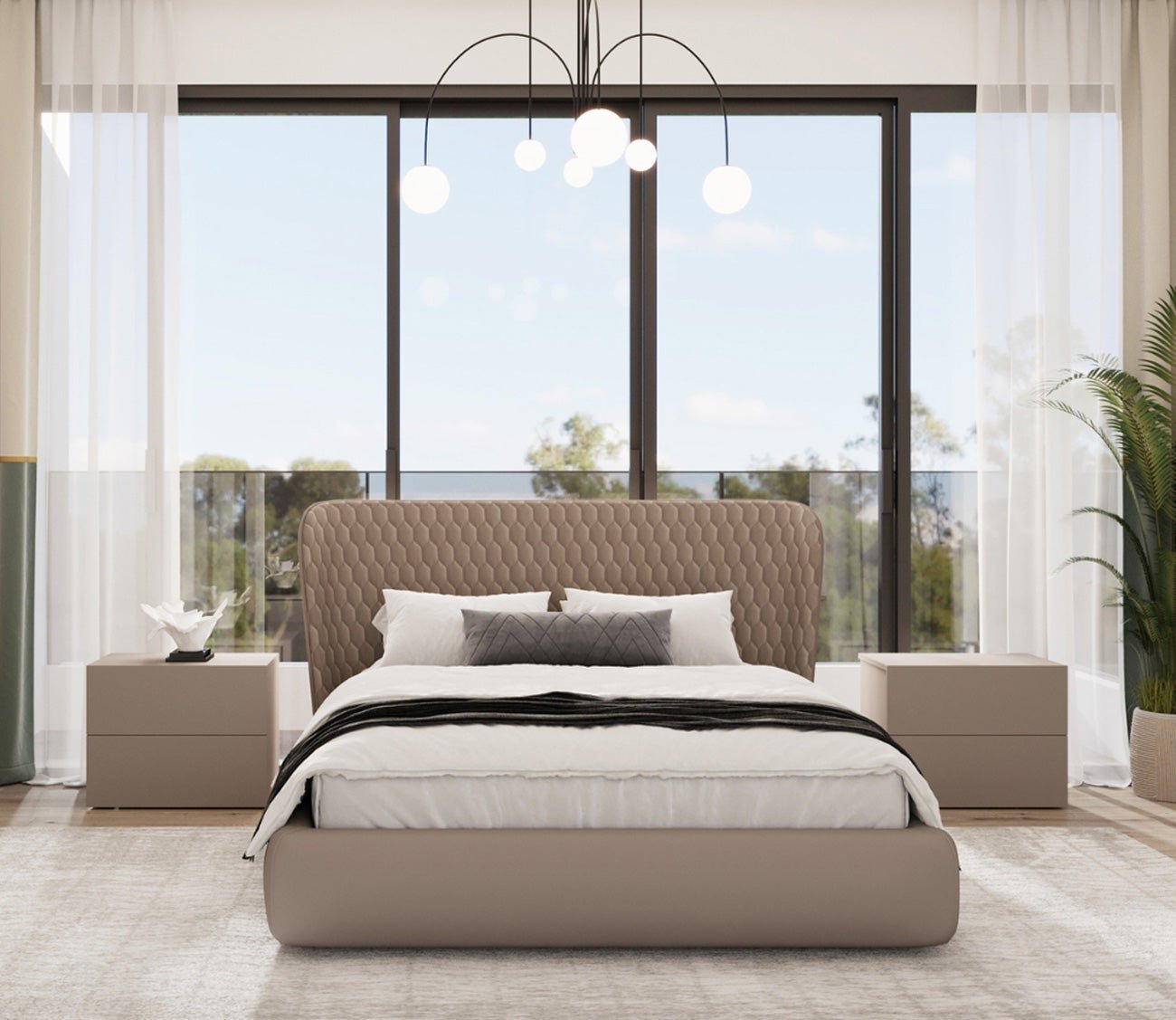 Agoura Leather Upholstered Storage Bed