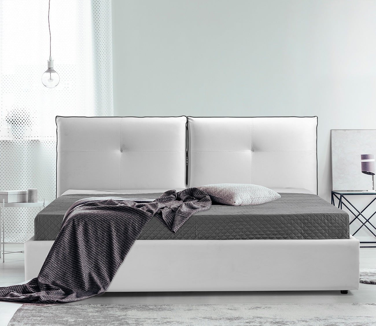 Aria Leather Upholstered Storage Bed