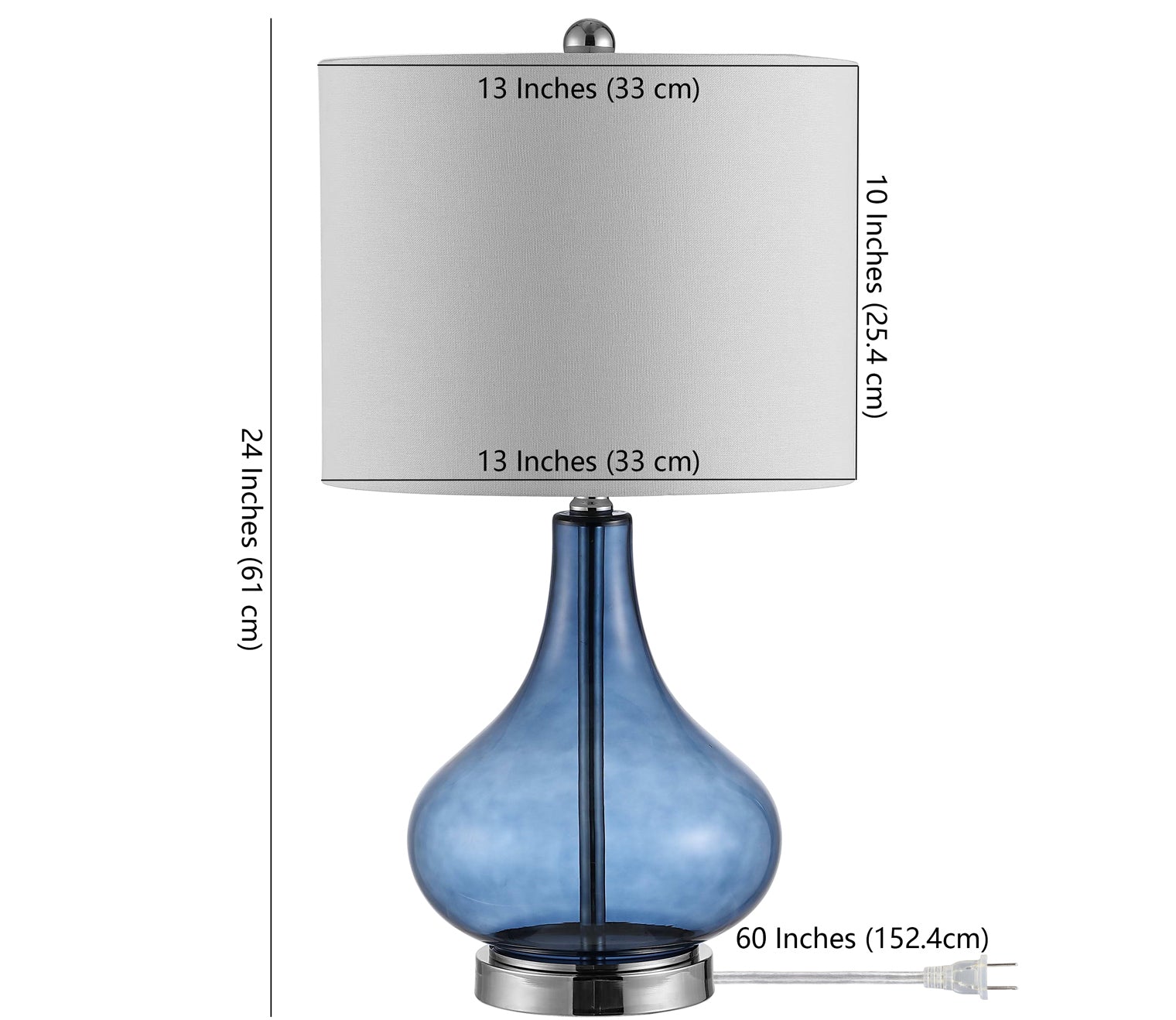 Brooks Blue Glass Table Lamp
