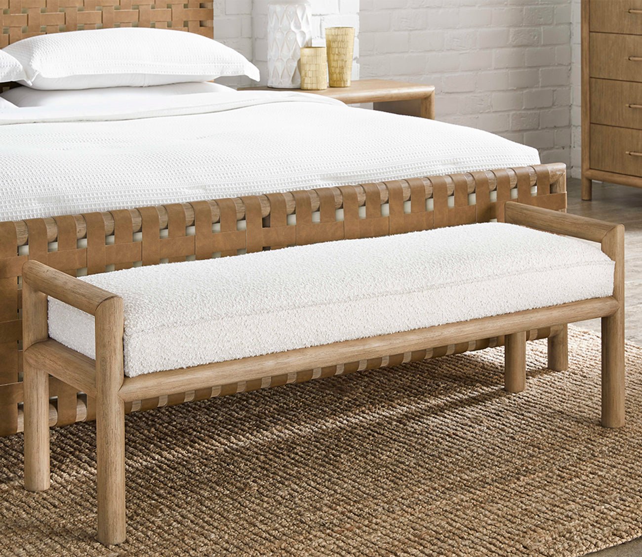 Dorsey Boucle Upholstered Accent Bench