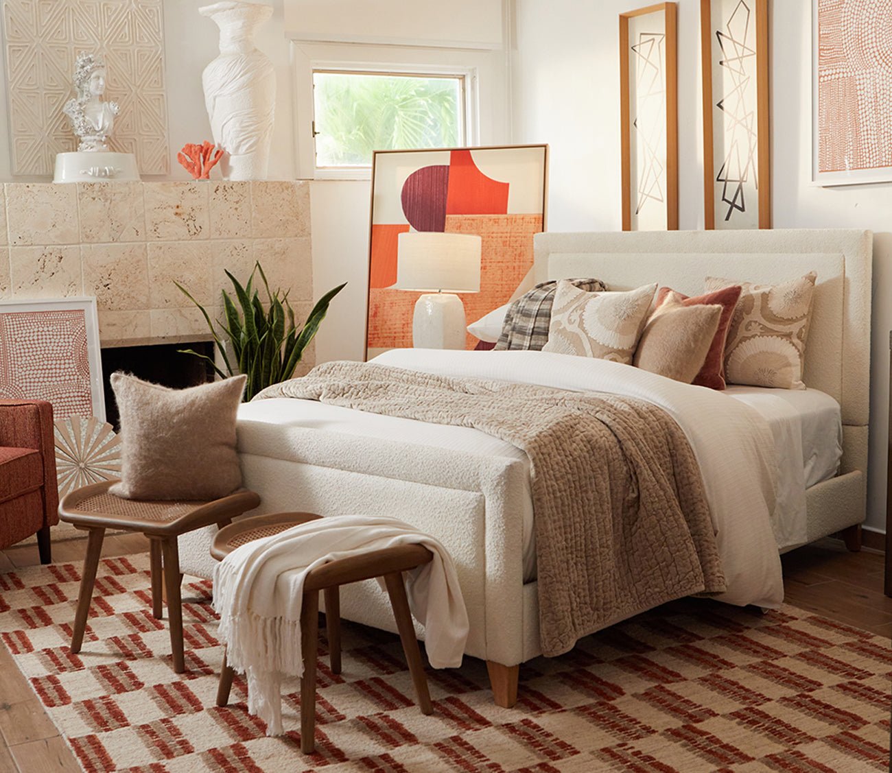 CM Home Dover Boucle Upholstered Bed