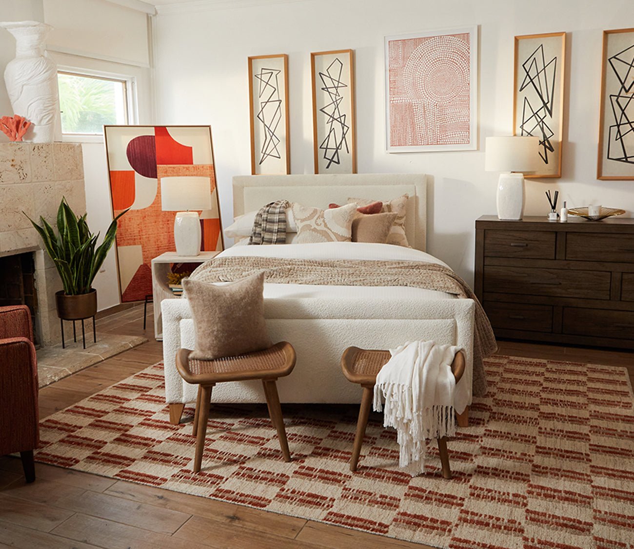 CM Home Dover Boucle Upholstered Bed