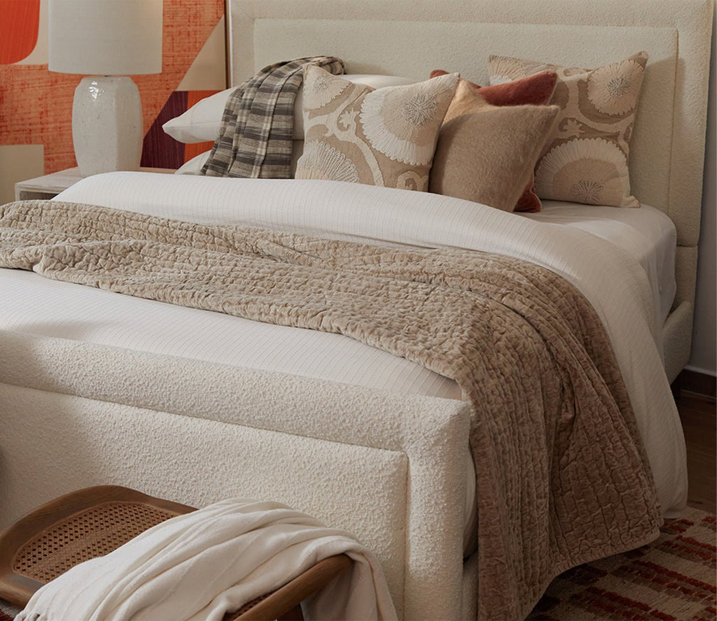 CM Home Dover Boucle Upholstered Bed