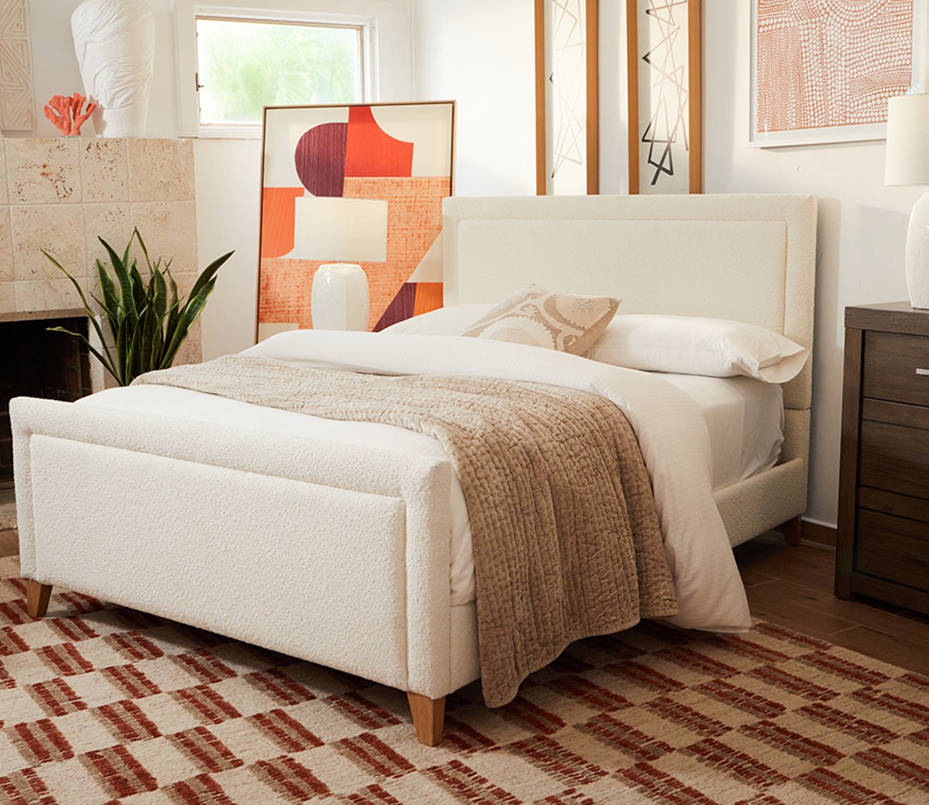 CM Home Dover Boucle Upholstered Bed
