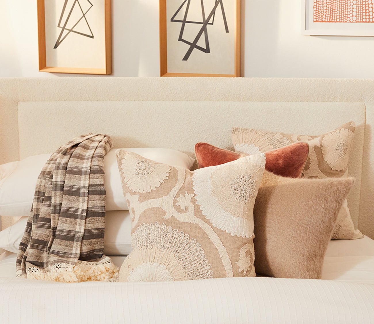 CM Home Dover Boucle Upholstered Bed