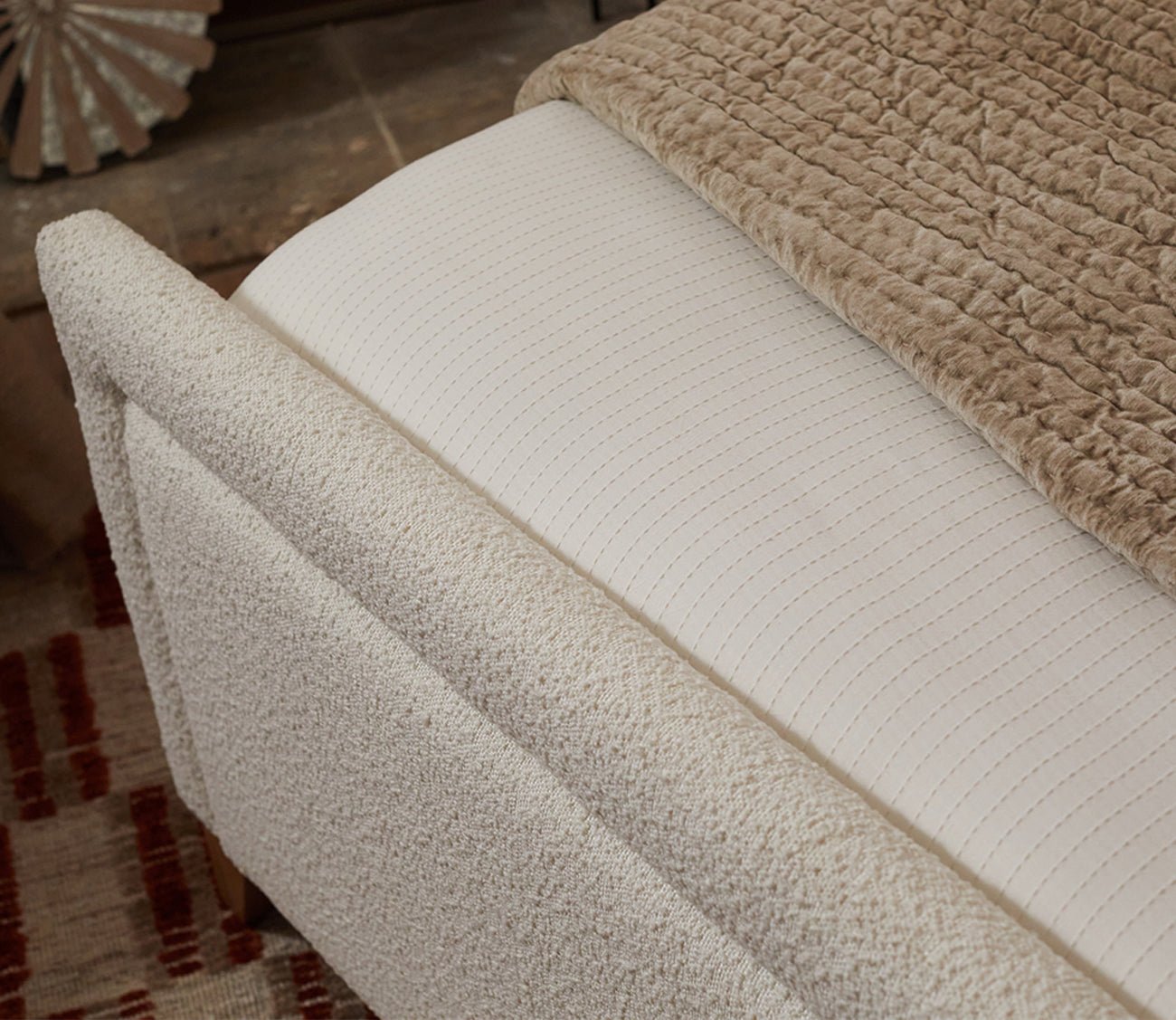 CM Home Dover Boucle Upholstered Bed