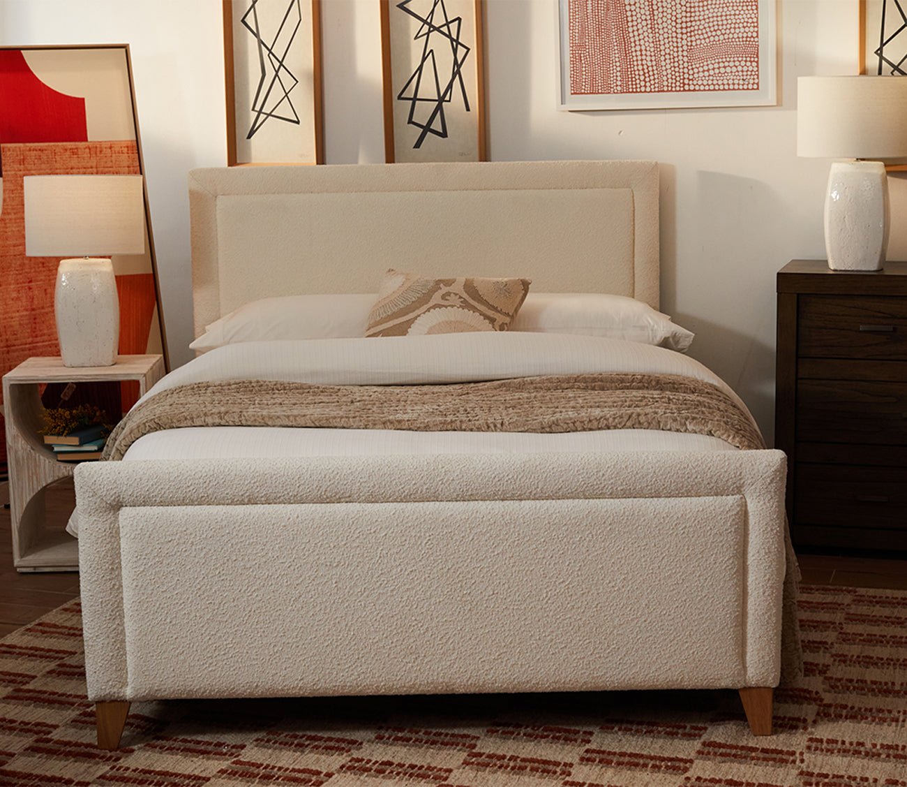 CM Home Dover Boucle Upholstered Bed