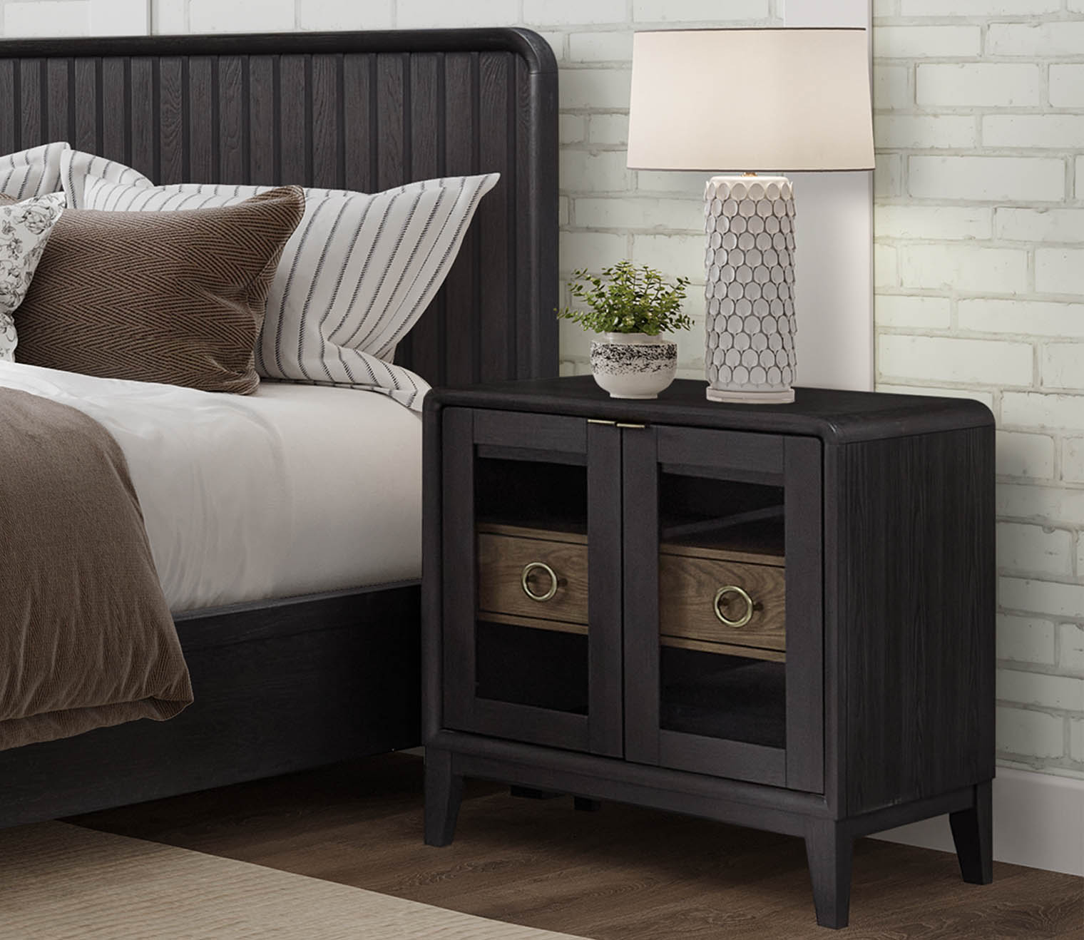 Elure Glass Door Nightstand