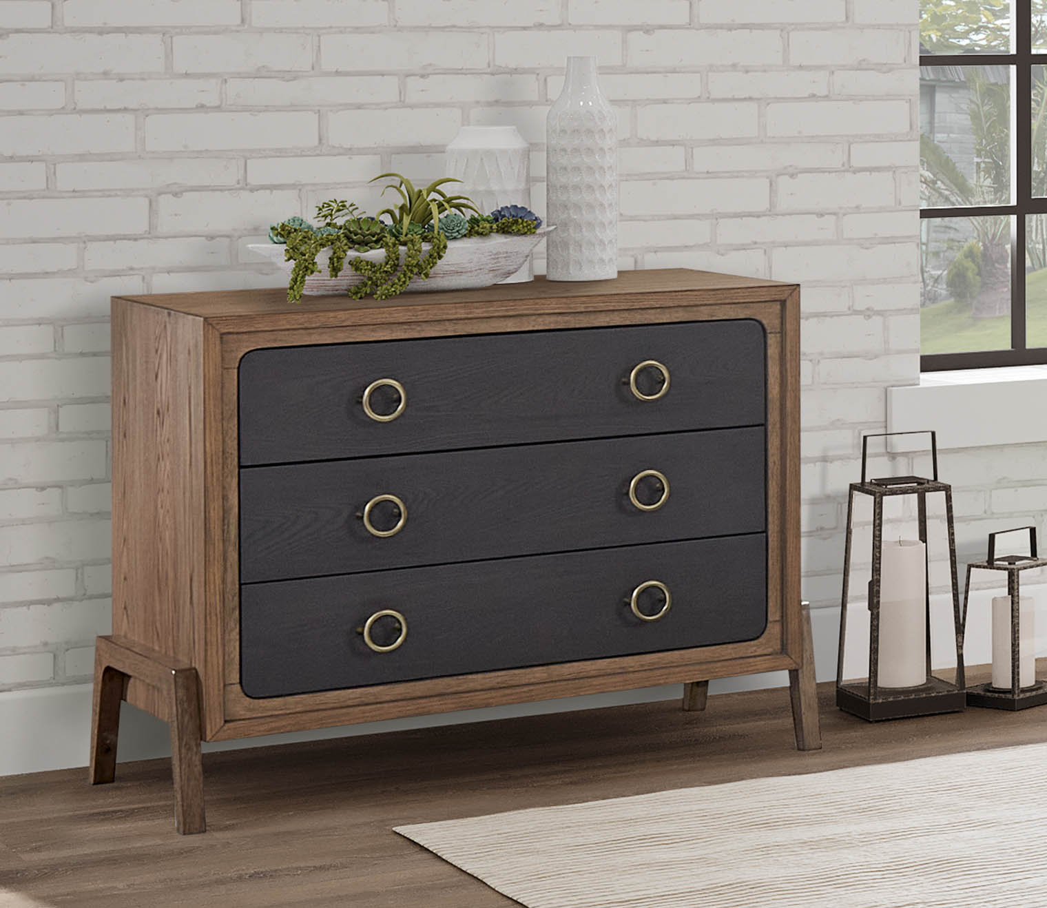Elure Two-Tone Wood Bachelor Chest