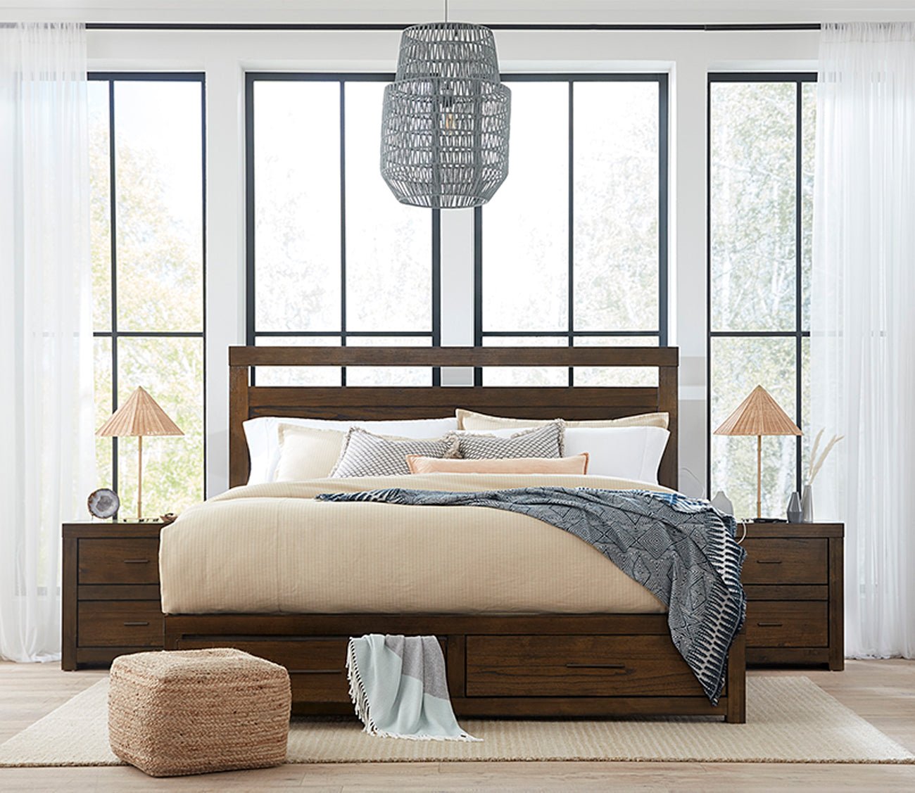 Aspen Home Modern Loft Brown Storage Bed Bedroom Set