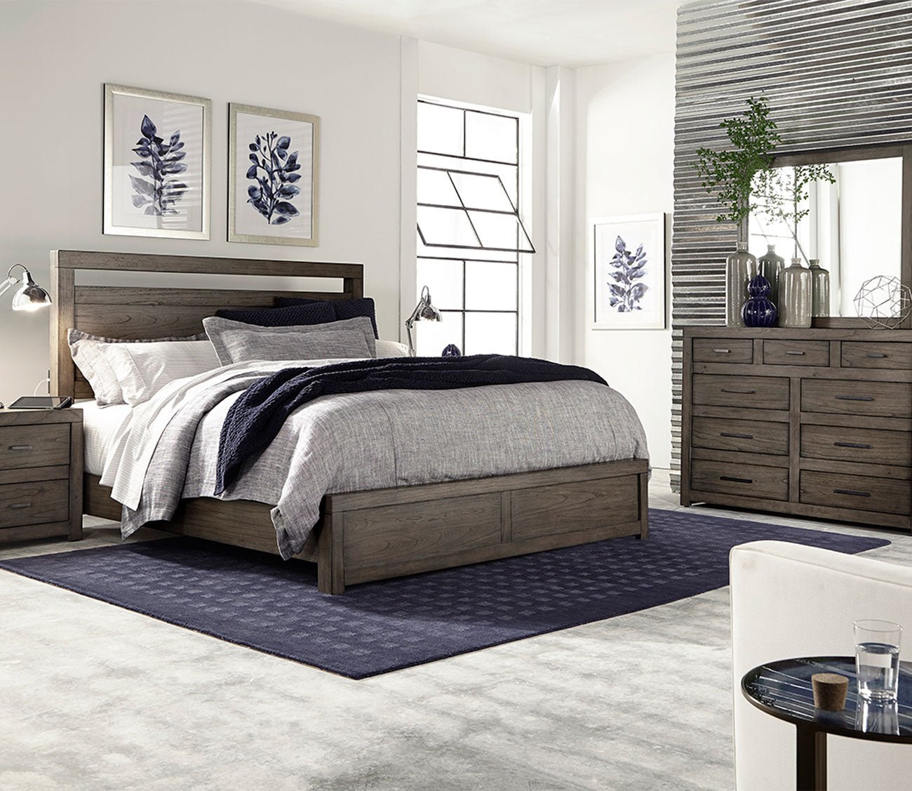 Aspen Home Modern Loft Panel Bed Bedroom Set